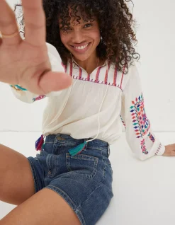 FatFace Paige Denim Shorts Dark Blue