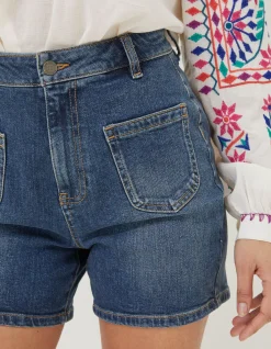 FatFace Paige Denim Shorts Dark Blue