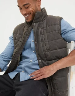 FatFace Paignton Quilted Gilet Brown Sale