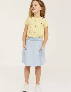 FatFace Patch Pocket Skirt Chambray Discount