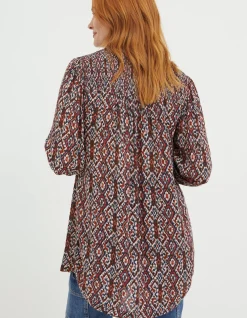 FatFace Patsy Ikat Geo Tunic Chestnut Brown Sale