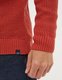 FatFace Pembrey Cotton Half Neck Jumper Washed Red Online