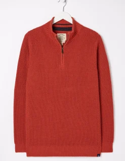 FatFace Pembrey Cotton Half Neck Jumper Washed Red Online