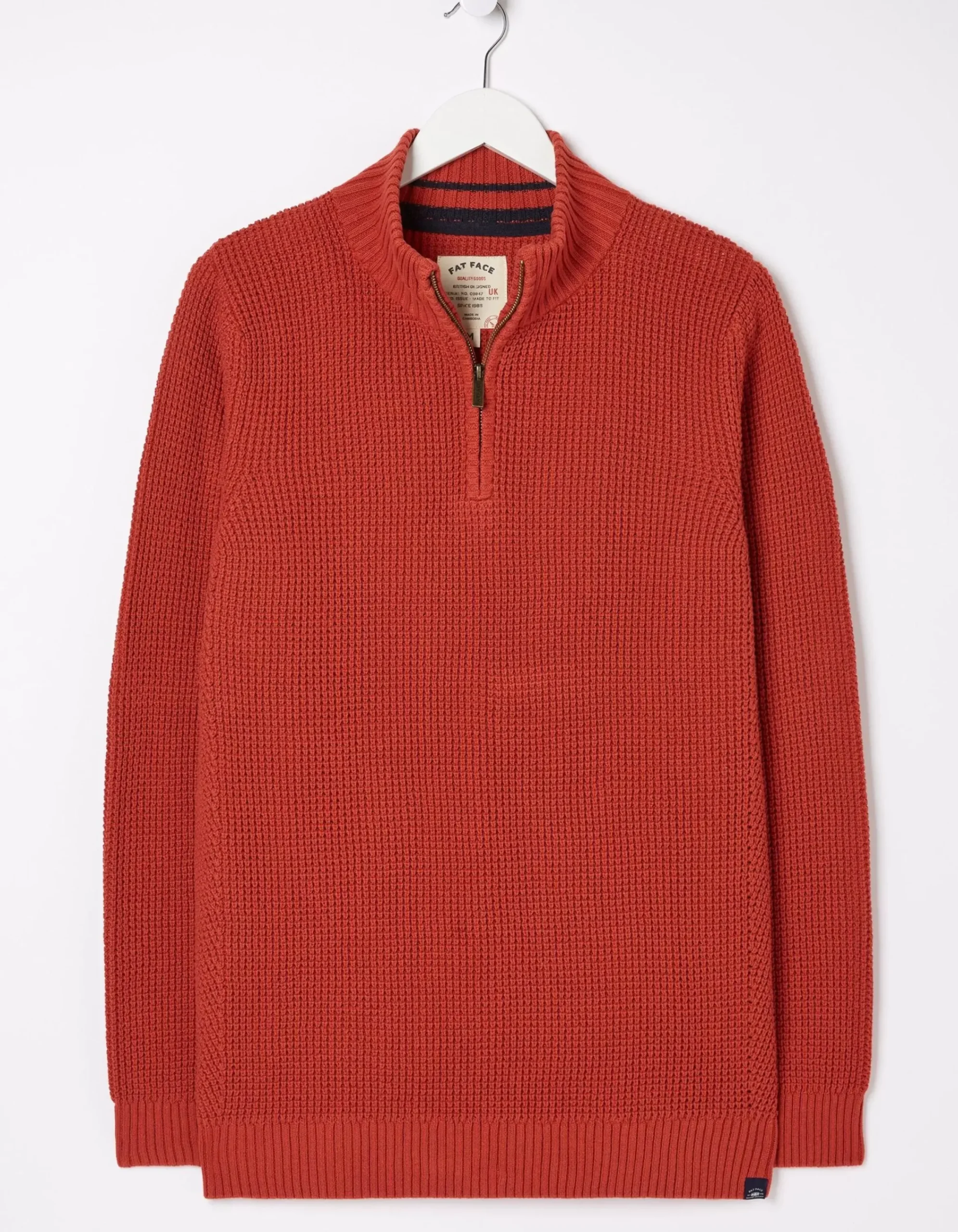FatFace Pembrey Cotton Half Neck Jumper Washed Red Online