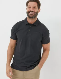 FatFace Perranporth Polo Washed Black Sale
