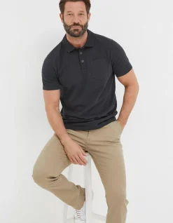 FatFace Perranporth Polo Washed Black Sale