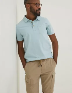 FatFace Perranporth Polo Light Blue Discount