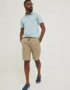FatFace Perranporth Polo Light Blue Discount