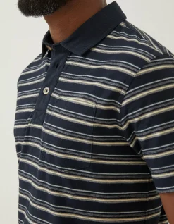 FatFace Perranporth Stripe Polo T-Shirt Navy Discount
