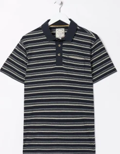 FatFace Perranporth Stripe Polo T-Shirt Navy Discount