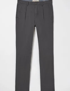 FatFace Pleated Chino Trousers Dark Grey Sale