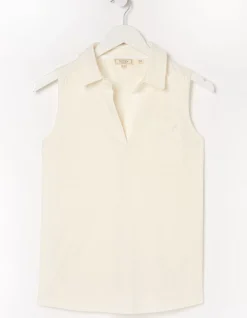 FatFace Polly Sleeveless Polo Shirt Ivory Best