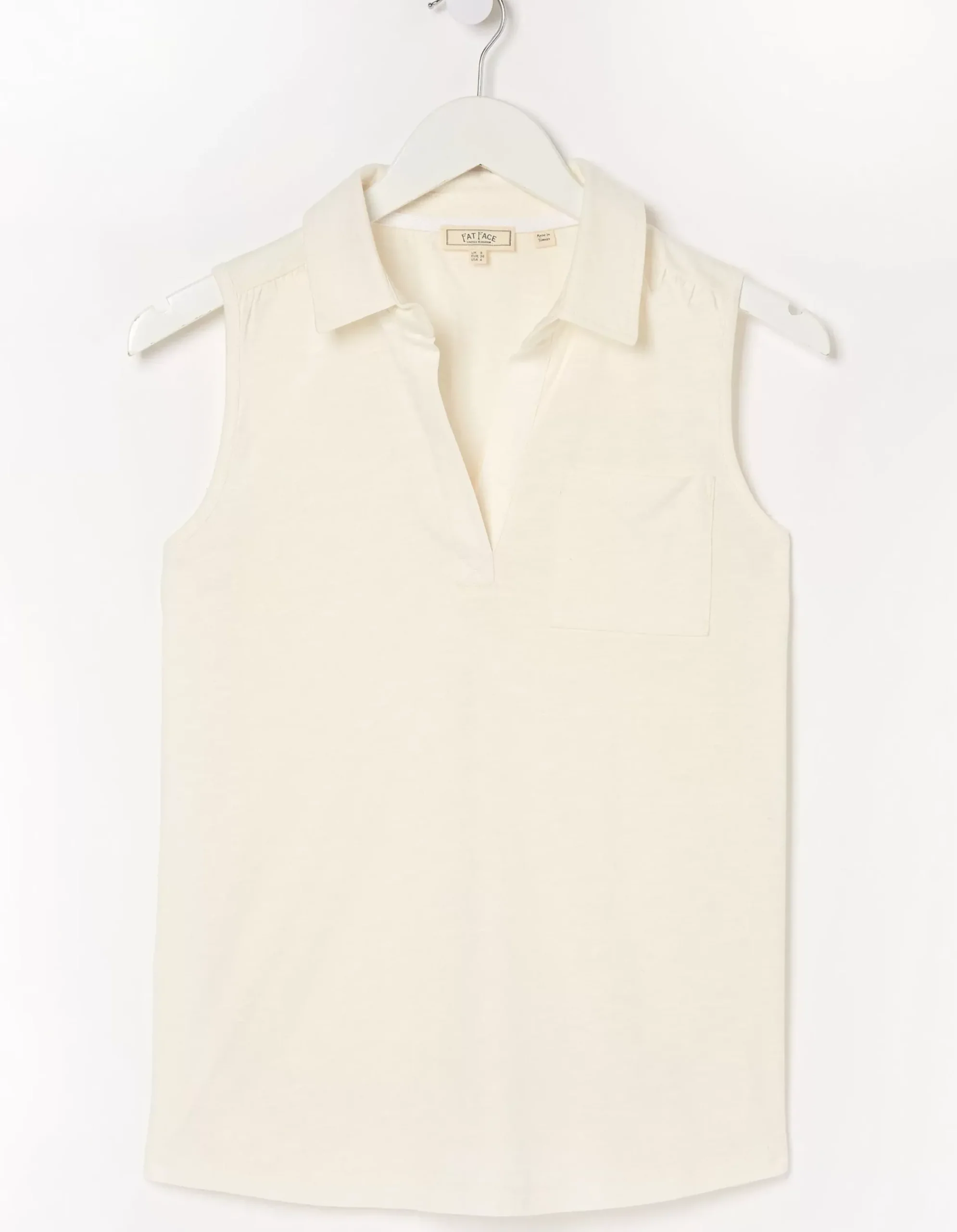FatFace Polly Sleeveless Polo Shirt Ivory Best