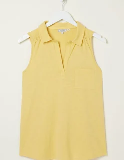 FatFace Polly Sleeveless Polo Shirt Yellow Best