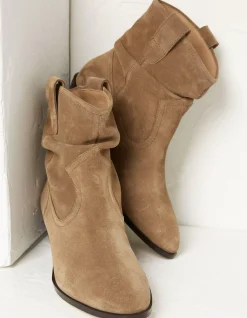 FatFace Polly Western Ankle Slouch Boot Tan Sale