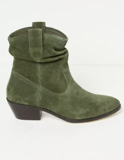 FatFace Polly Western Ankle Slouch Boot Green