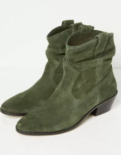 FatFace Polly Western Ankle Slouch Boot Green