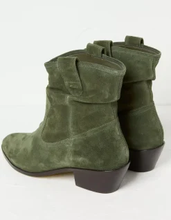 FatFace Polly Western Ankle Slouch Boot Green