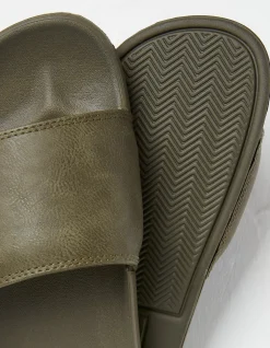 FatFace Pool Sliders Khaki Green Hot