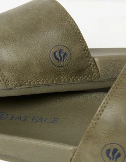 FatFace Pool Sliders Khaki Green Hot