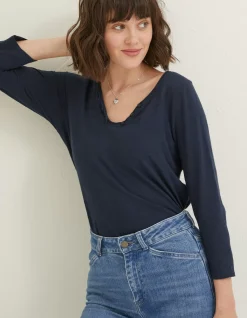 FatFace Porter Organic Cotton T Shirt Navy Hot