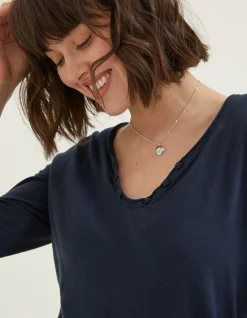 FatFace Porter Organic Cotton T Shirt Navy Hot