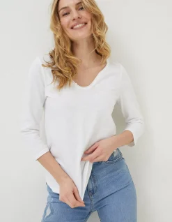 FatFace Porter Organic Cotton T Shirt White Best