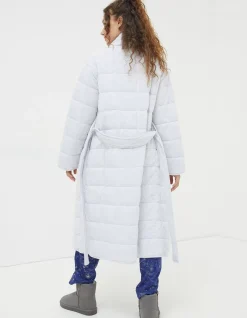 FatFace Quilted Dressing Gown Grey Marl Sale
