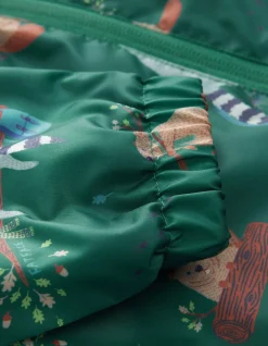 FatFace Raccoon Print Puddlesuit Green Discount