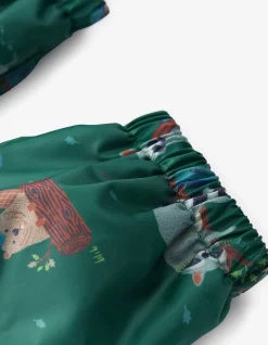 FatFace Raccoon Print Puddlesuit Green Discount