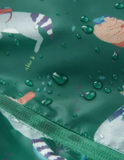FatFace Raccoon Print Puddlesuit Green Discount