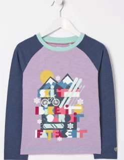 FatFace Raglan Ski Jersey T-Shirt Lilac