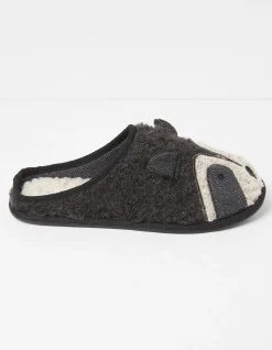 FatFace Ralphie Racoon Slipper Black