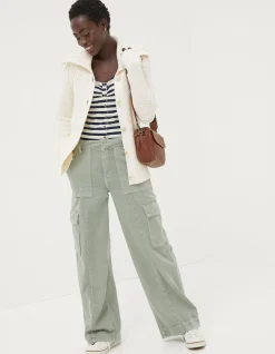 FatFace Raya Collared Cardigan Ivory Online