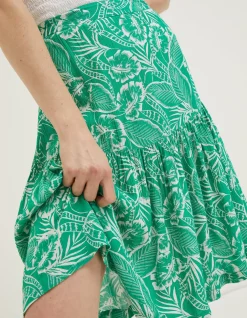 FatFace Remy Tropical Leaf Skirt Bright Green Best