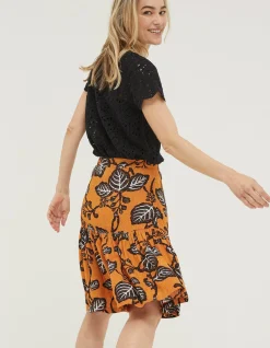 FatFace Remy Vine Floral Skirt Golden Yellow New