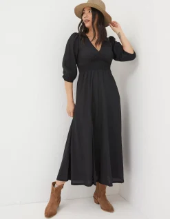 FatFace Rene Midi Dress Black Hot