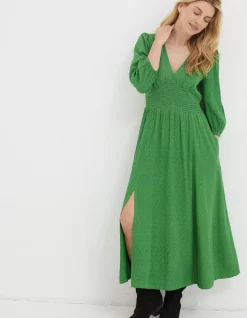 FatFace Rene Midi Dress Bright Green New