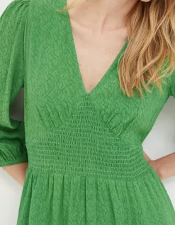 FatFace Rene Midi Dress Bright Green New