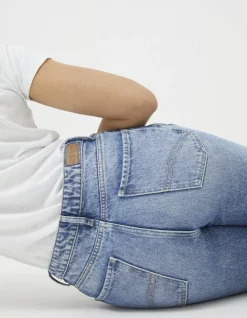 FatFace Rip And Repair Mom Jeans Light Blue
