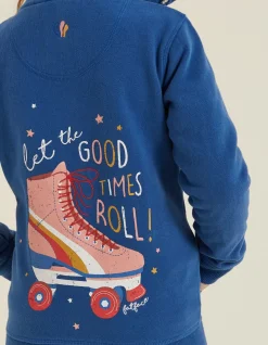 FatFace Roller Skate Graphic Zip Thru Hoodie Cobalt Online