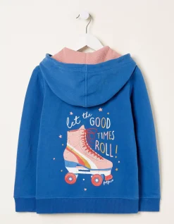 FatFace Roller Skate Graphic Zip Thru Hoodie Cobalt Online