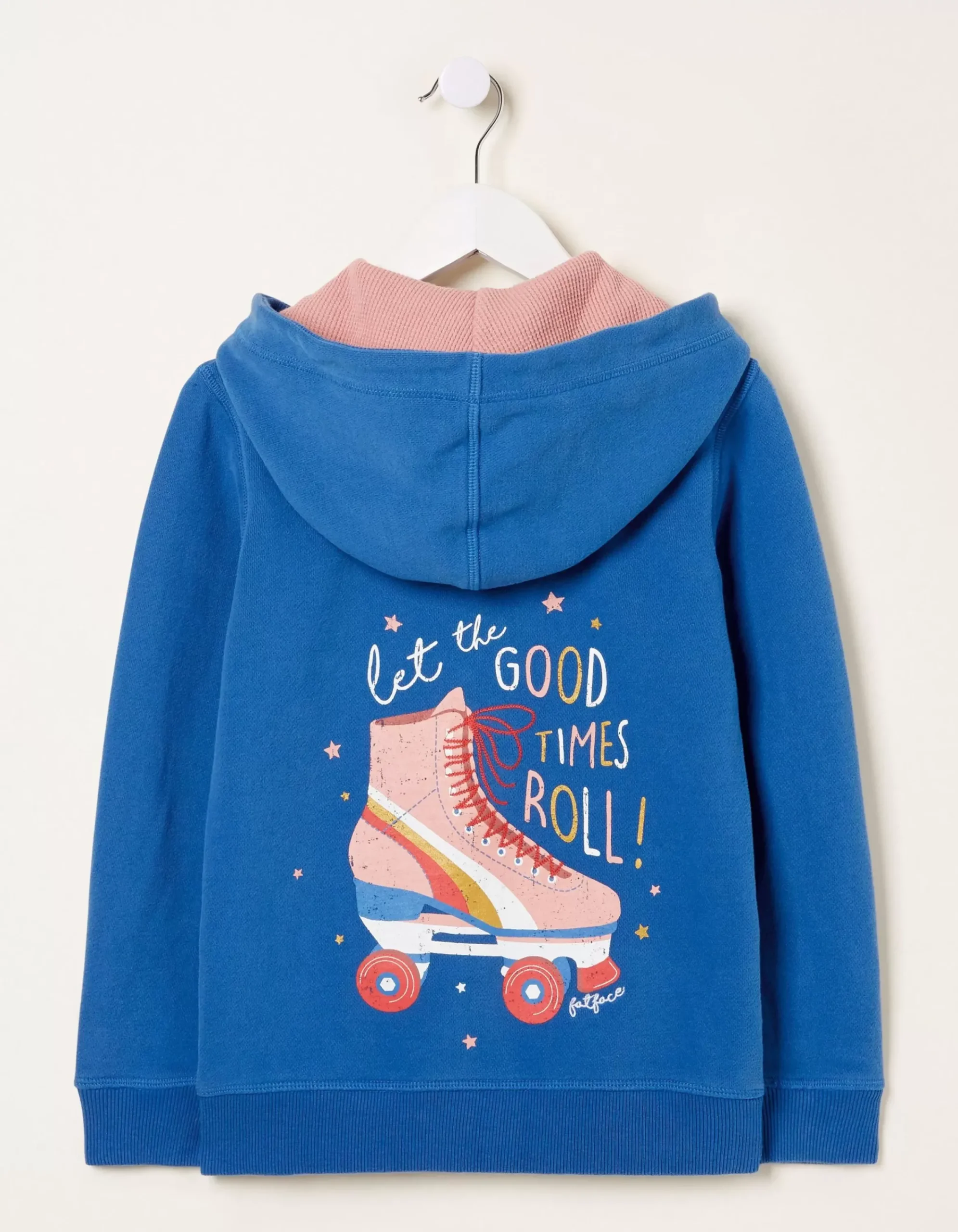 FatFace Roller Skate Graphic Zip Thru Hoodie Cobalt Online