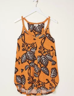 FatFace Rosie Vine Floral Tunic Top Golden Yellow Clearance
