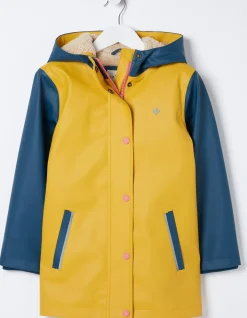 FatFace Rubberised Waterproof Jacket Yellow New