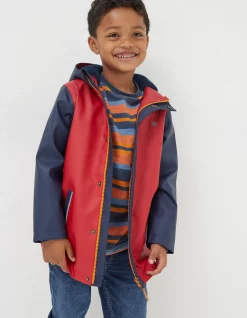 FatFace Rubberised Waterproof Jacket Navy Outlet