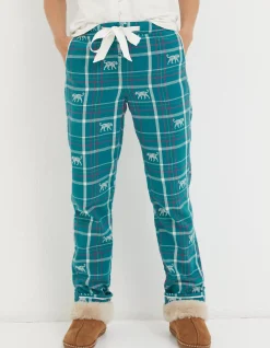 FatFace Sadie Snow Leopard Eva Pyjama Bottoms Dark Teal Green New