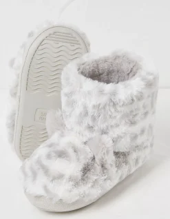 FatFace Sadie Snow Leopard Slipper Boot Grey Online