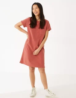 FatFace Sadie Sweat Dress Mid Orange Hot