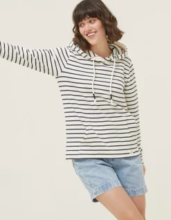 FatFace Sally Stripe Hoodie Ivory